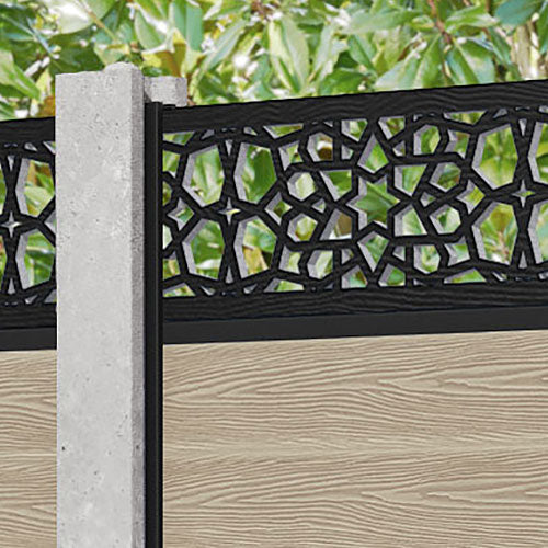 Classic Nazira Fence Panel - Light Oak - for existing concrete posts