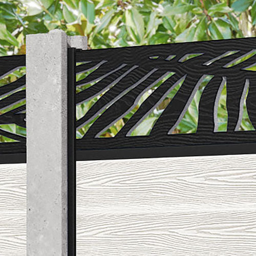 Classic Palm Fence Panel - Light Stone - for existing concrete posts