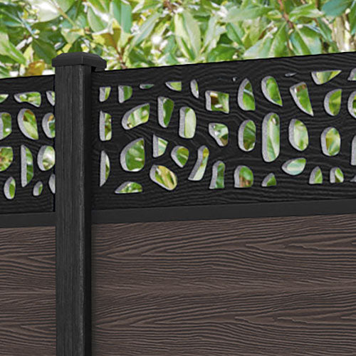 Classic Pebble Fence Panel - Mid Brown - with our composite posts