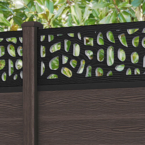 Classic Pebble Fence Panel - Mid Brown - with our composite posts