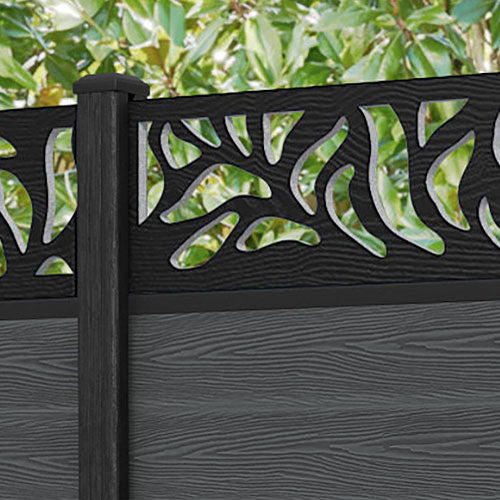 Classic Plume Fence Panel - Dark Grey - with our composite posts