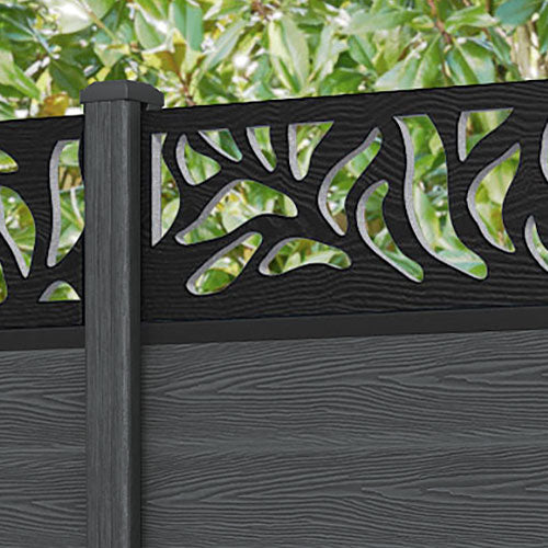 Classic Plume Fence Panel - Dark Grey - with our composite posts