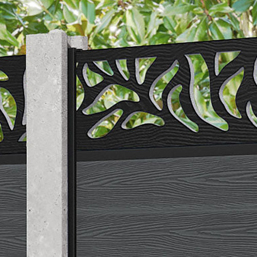 Classic Plume Fence Panel - Dark Grey - for existing concrete posts