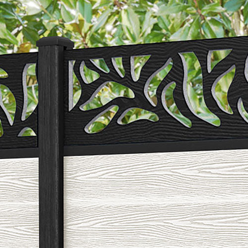 Classic Plume Fence Panel - Light Stone - with our composite posts