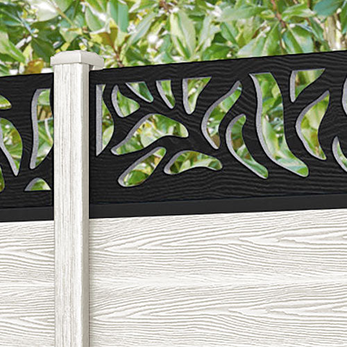 Classic Plume Fence Panel - Light Stone - with our composite posts