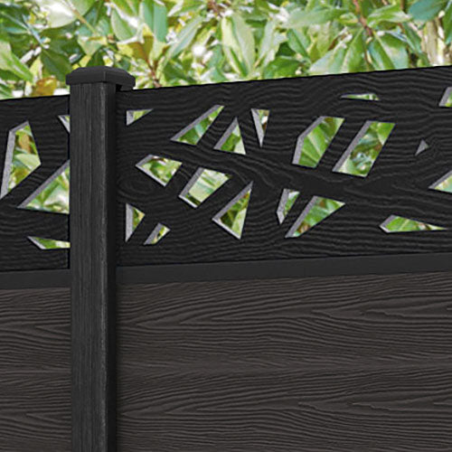 Classic Prism Fence Panel - Dark Oak - with our composite posts