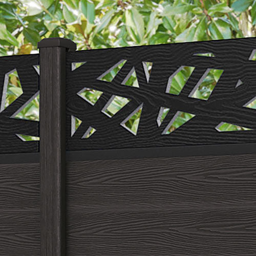 Classic Prism Fence Panel - Dark Oak - with our composite posts