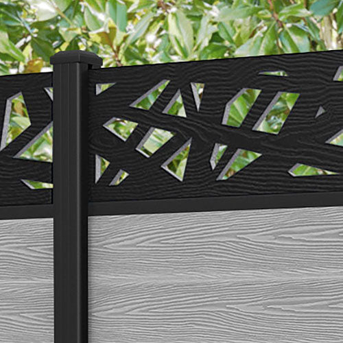 Classic Prism Fence Panel - Light Grey - with our aluminium posts