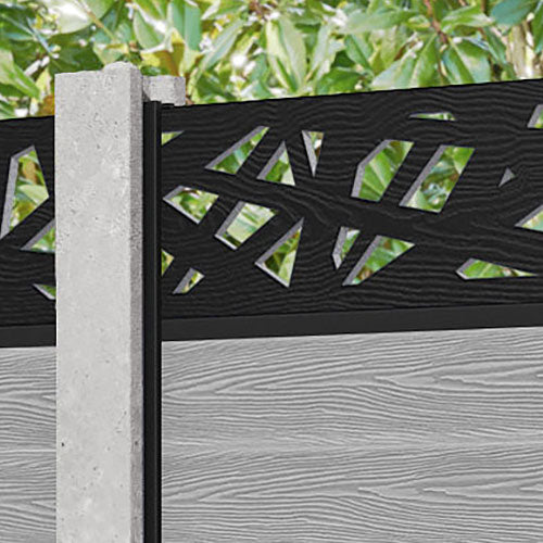 Classic Prism Fence Panel - Light Grey - for existing concrete posts