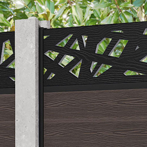 Classic Prism Fence Panel - Mid Brown - for existing concrete posts