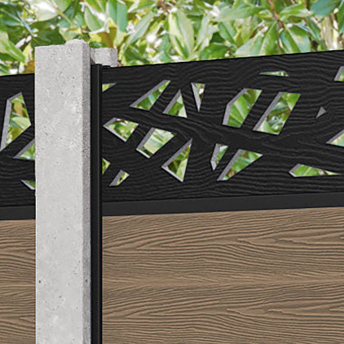 Classic Prism Fence Panel - Teak  - for existing concrete posts