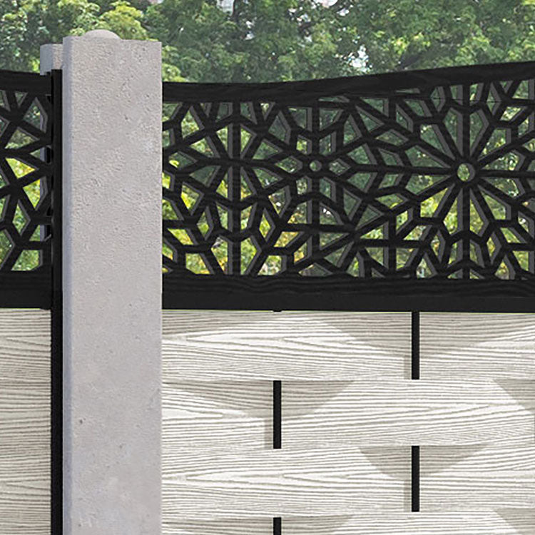 Ripple Alnara Curved Top Fence Panel - Light Stone - for existing concrete posts