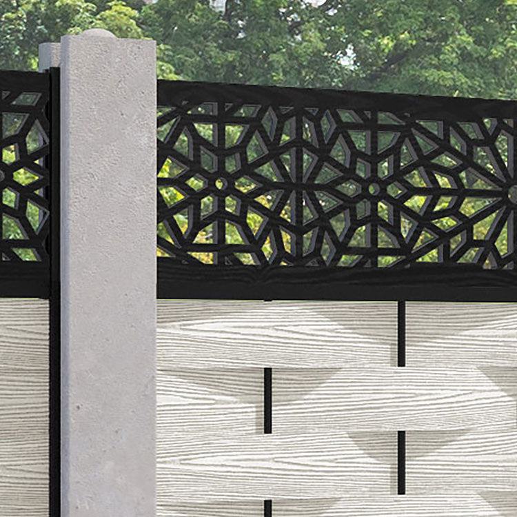 Ripple Alnara Fence Panel - Light Stone - for existing concrete posts