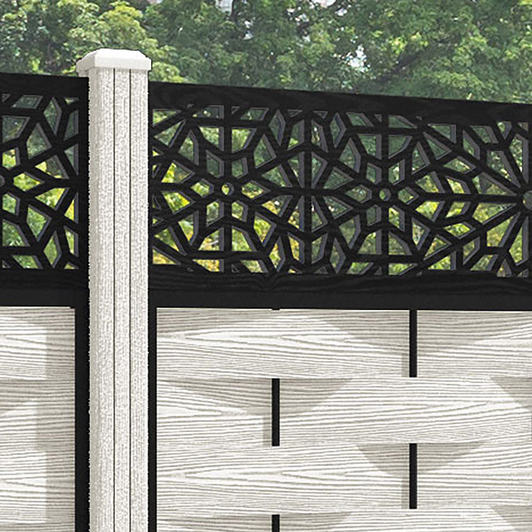 Ripple Alnara Fence Panel - Light Stone - with our composite posts