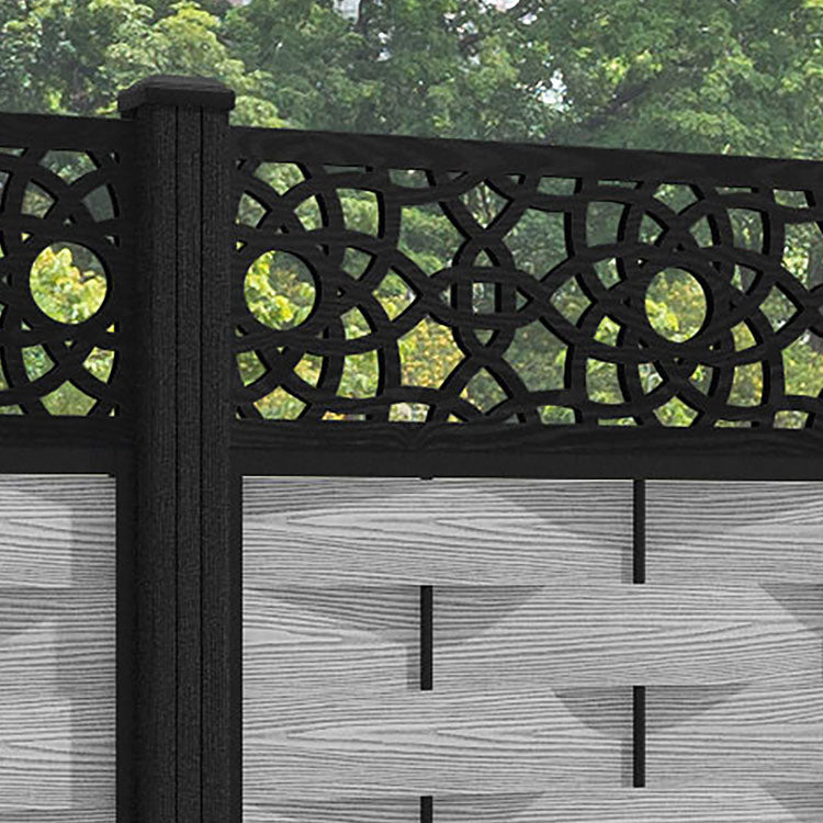 Ripple Ambar Fence Panel - Light Grey - with our composite posts