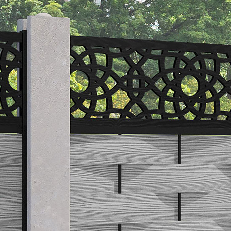 Ripple Ambar Fence Panel - Light Grey - for existing concrete posts