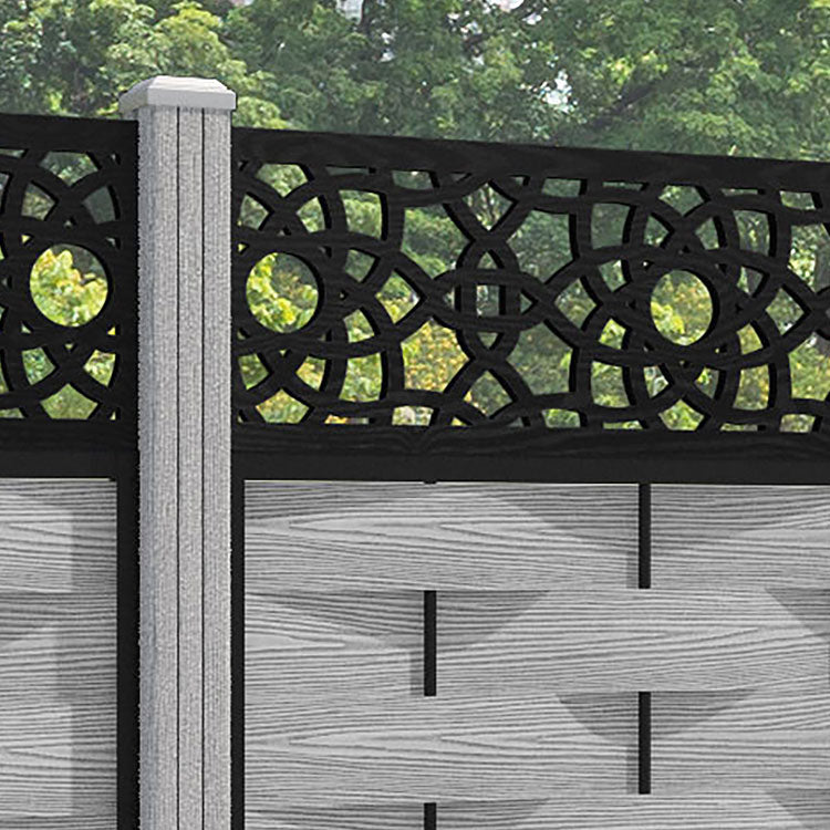 Ripple Ambar Fence Panel - Light Grey - with our composite posts