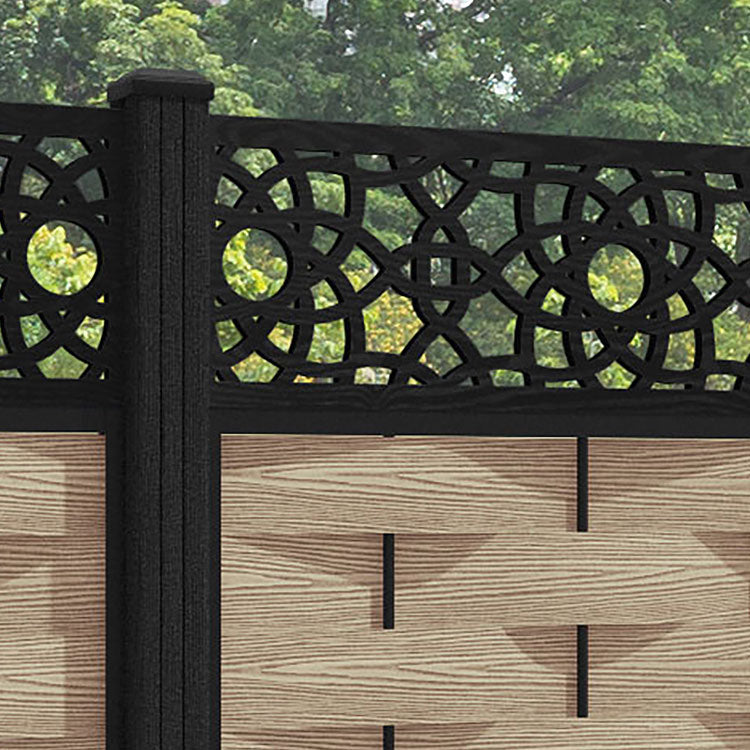 Ripple Ambar Fence Panel - Light Oak - with our composite posts