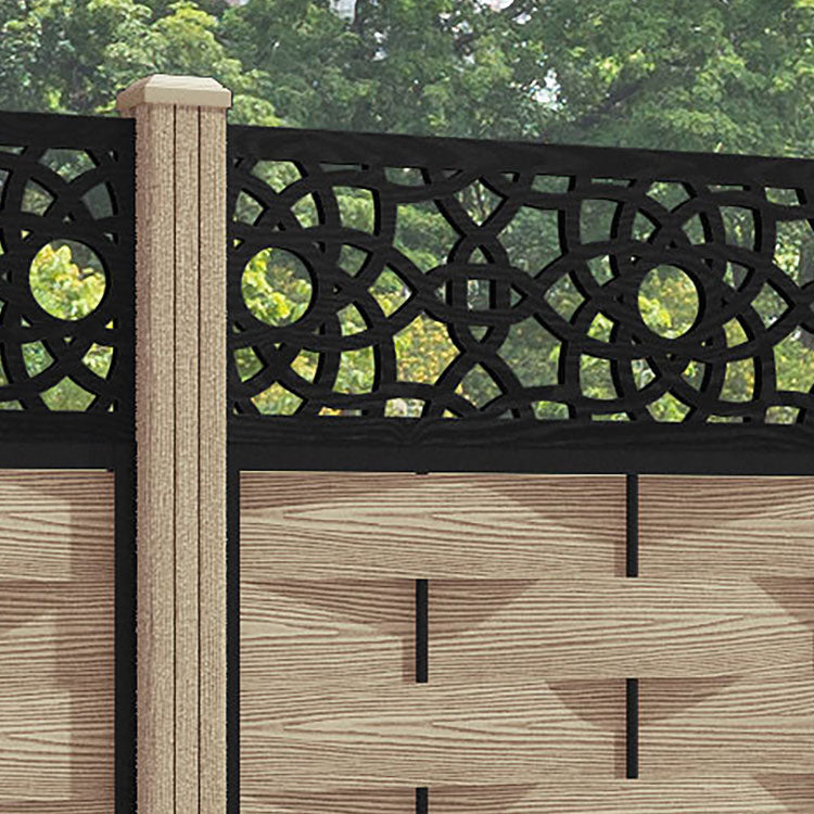 Ripple Ambar Fence Panel - Light Oak - with our composite posts