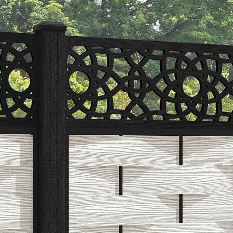 Ripple Ambar Fence Panel - Light Stone - with our composite posts