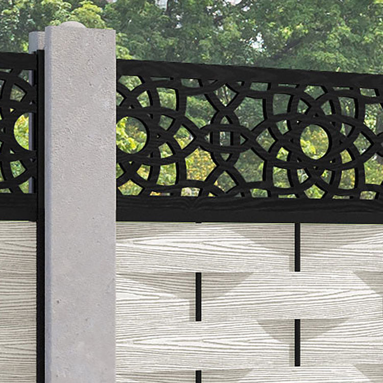 Ripple Ambar Fence Panel - Light Stone - for existing concrete posts