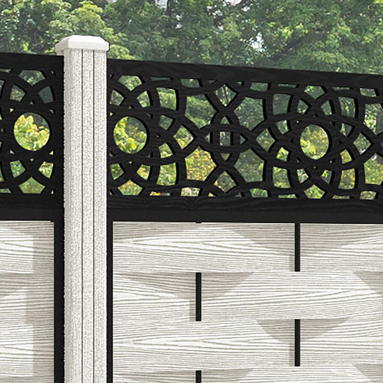Ripple Ambar Fence Panel - Light Stone - with our composite posts