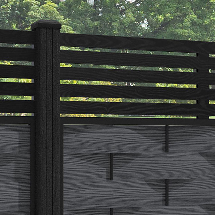 Ripple Aspen Fence Panel - Dark Grey - with our composite posts