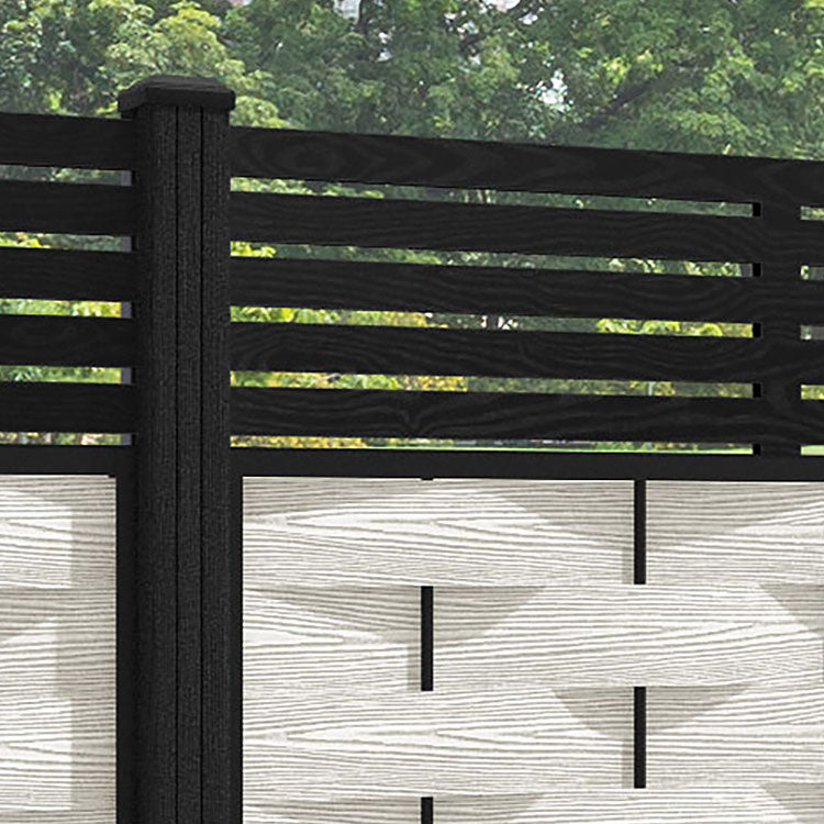 Ripple Aspen Fence Panel - Light Stone - with our composite posts
