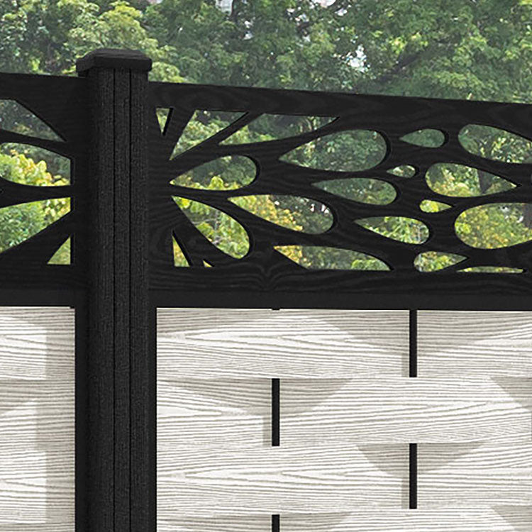 Ripple Blossom Fence Panel - Light Stone - with our composite posts