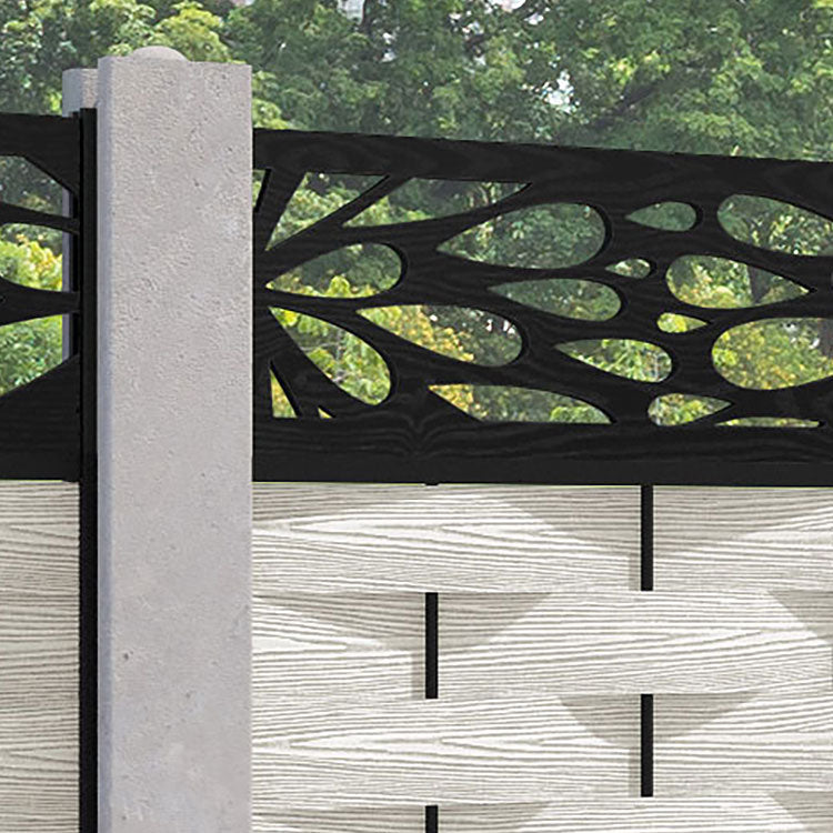 Ripple Blossom Fence Panel - Light Stone - for existing concrete posts