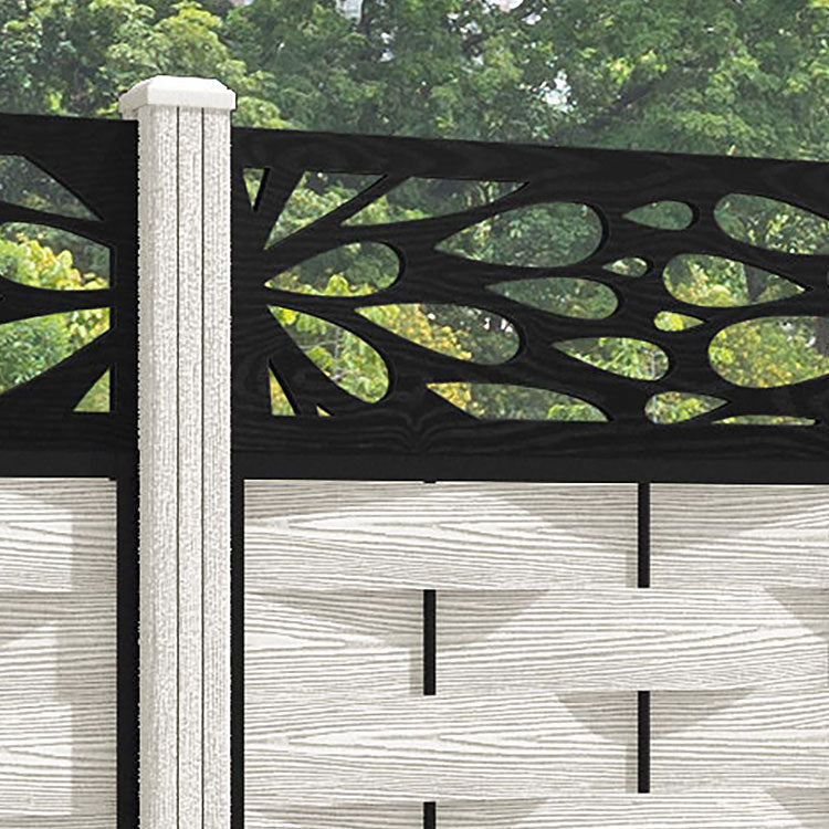 Ripple Blossom Fence Panel - Light Stone - with our composite posts