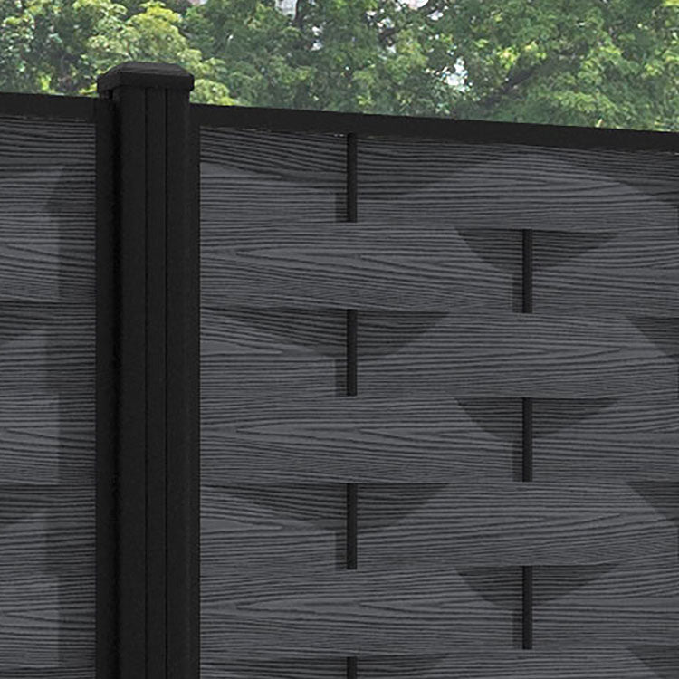 Ripple Fence Panel - Dark grey - with our aluminium posts