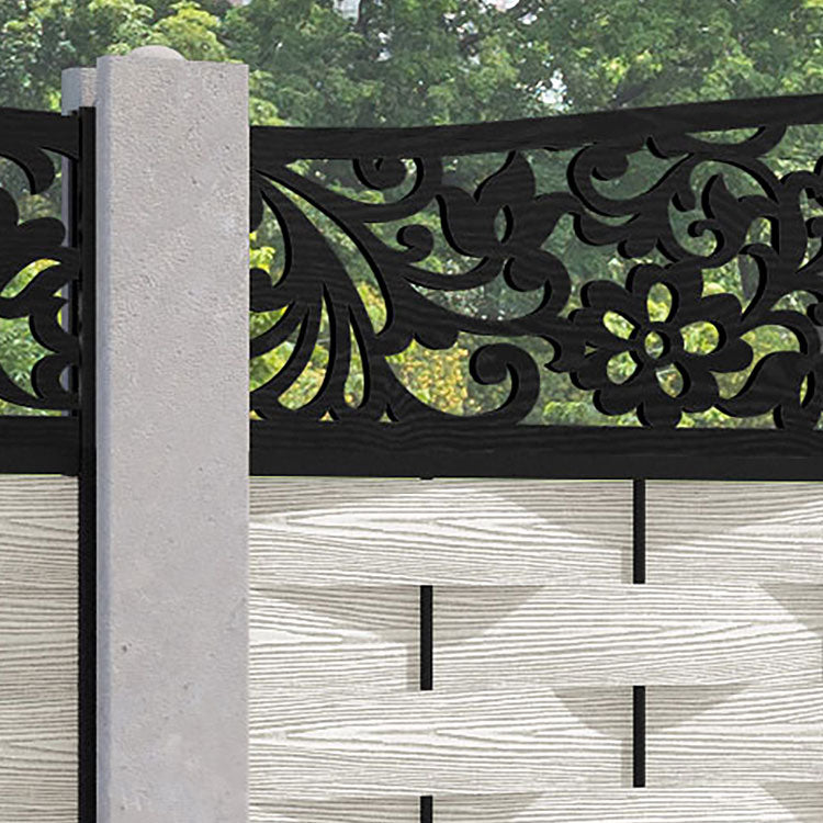 Ripple Eden Curved Top Fence Panel - Light Stone - for existing concrete posts