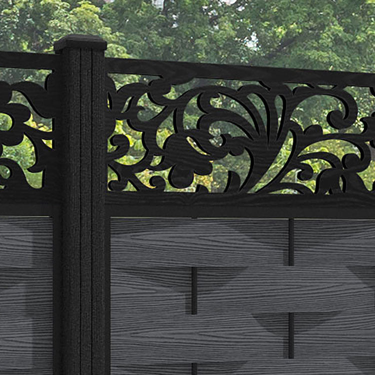 Ripple Eden Fence Panel - Dark Grey - with our composite posts