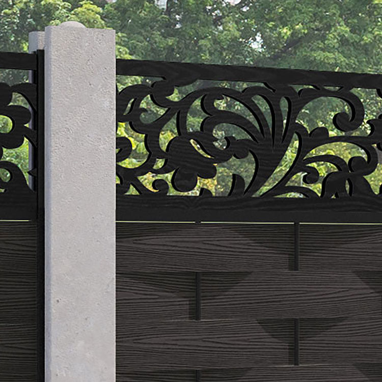 Ripple Eden Fence Panel - Dark Oak - for existing concrete posts