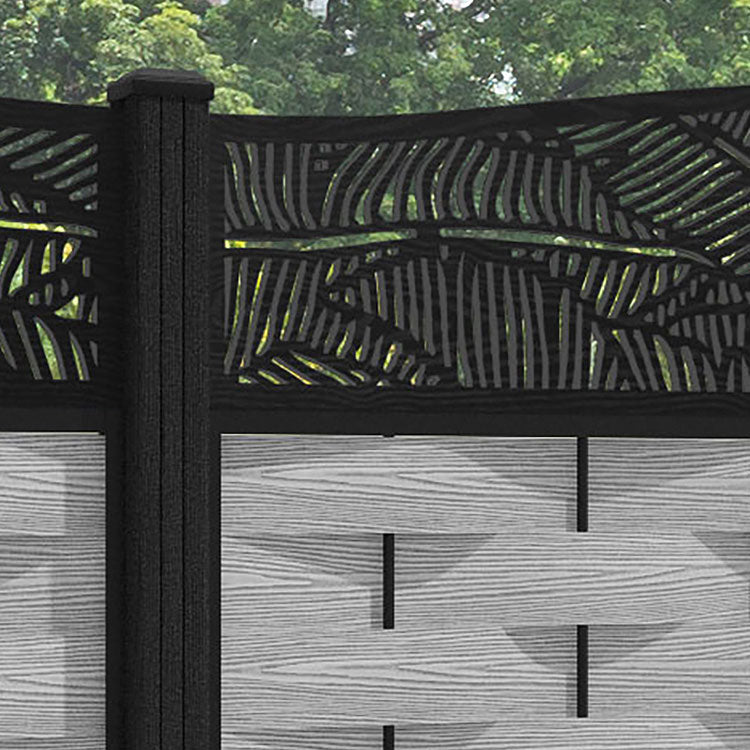 Ripple Feather Curved Top Fence Panel - Light Grey - with our composite posts