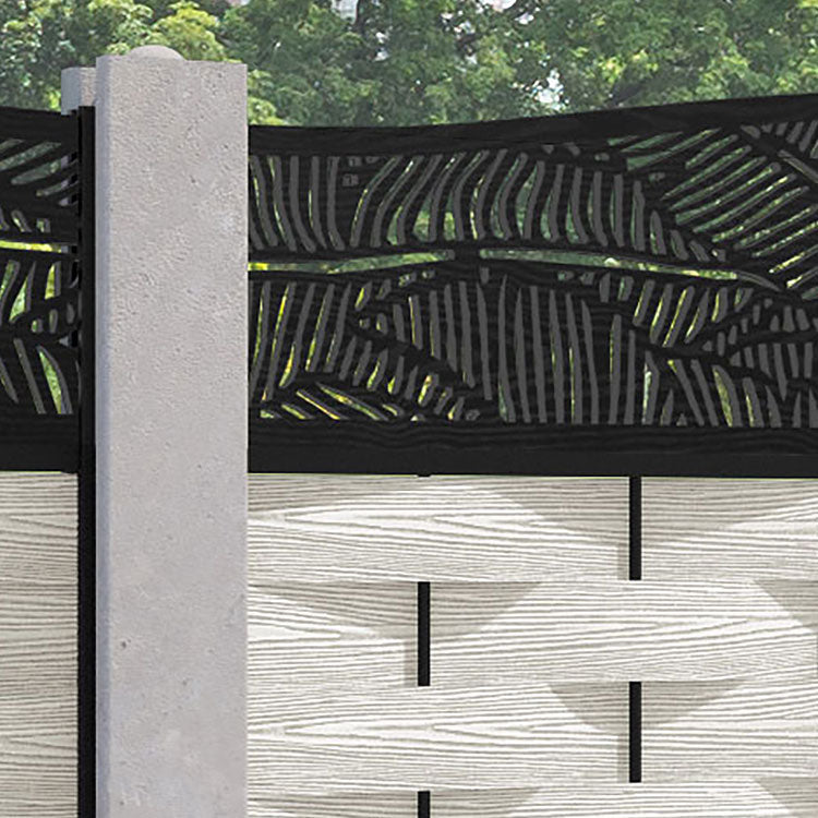 Ripple Feather Curved Top Fence Panel - Light Stone - for existing concrete posts