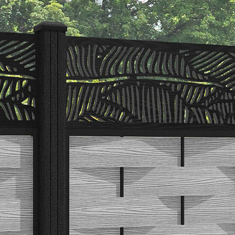 Ripple Feather Fence Panel - Light Grey - with our composite posts