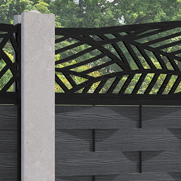 Ripple Habitat Fence Panel - Dark Grey - for existing concrete posts