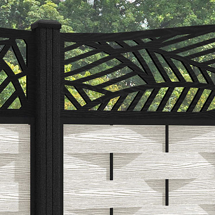 Ripple Habitat Curved Top Fence Panel - Light Stone - with our composite posts