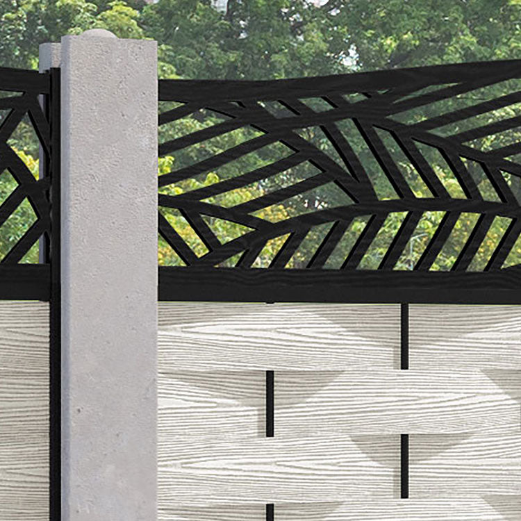 Ripple Habitat Curved Top Fence Panel - Light Stone - for existing concrete posts