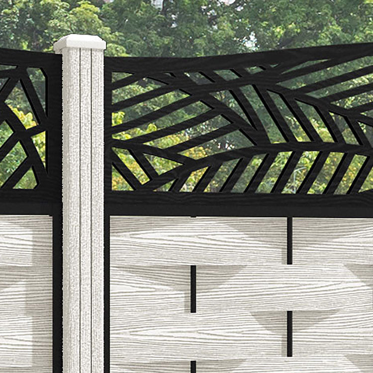 Ripple Habitat Curved Top Fence Panel - Light Stone - with our composite posts