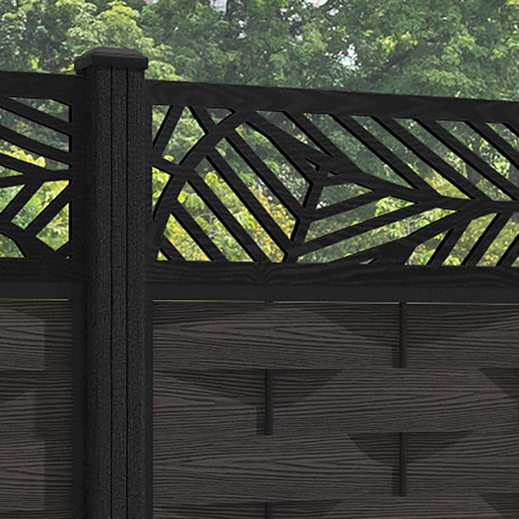 Ripple Habitat Fence Panel - Dark Oak - with our composite posts