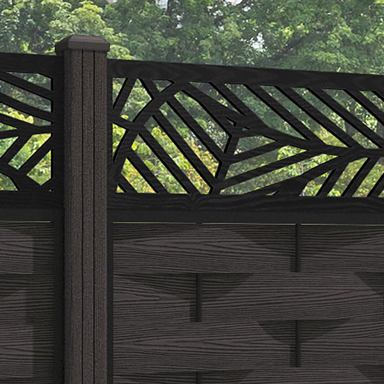 Ripple Habitat Fence Panel - Dark Oak - with our composite posts