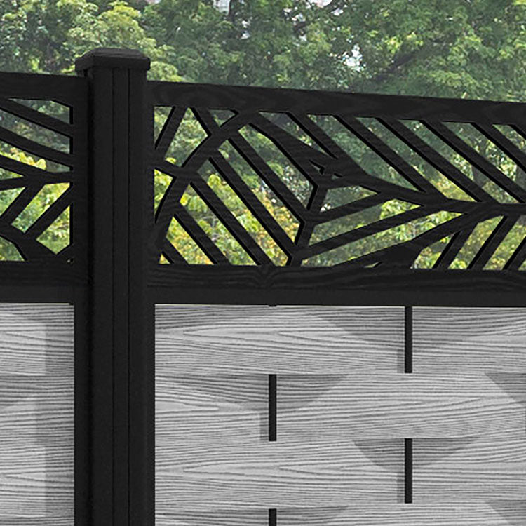 Ripple Habitat Fence Panel - Light Grey - with our aluminium posts