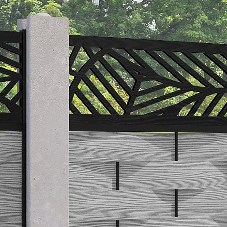 Ripple Habitat Fence Panel - Light Grey - for existing concrete posts
