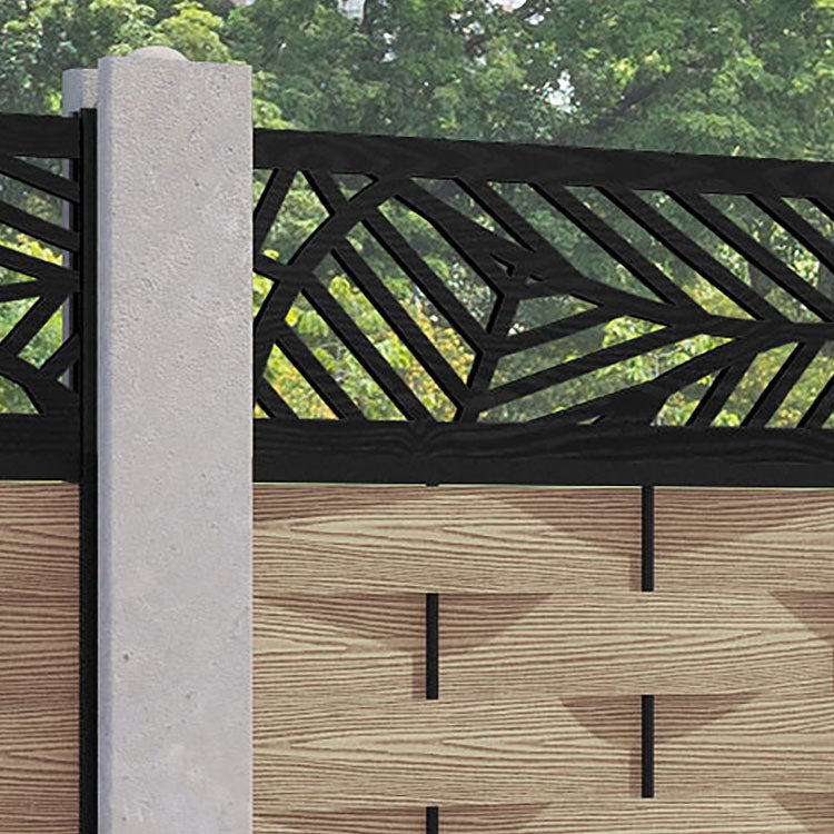 Ripple Habitat Fence Panel - Light Oak - for existing concrete posts