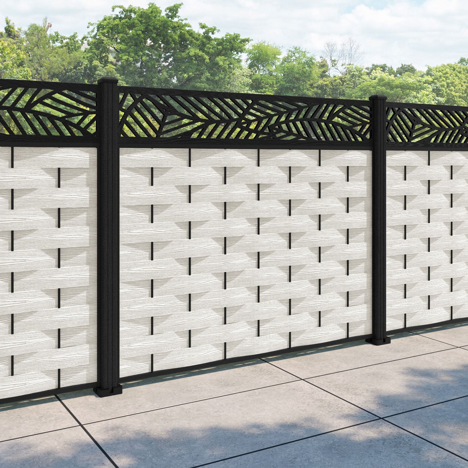 Ripple Habitat Fence Panel - Light Stone - with our composite posts