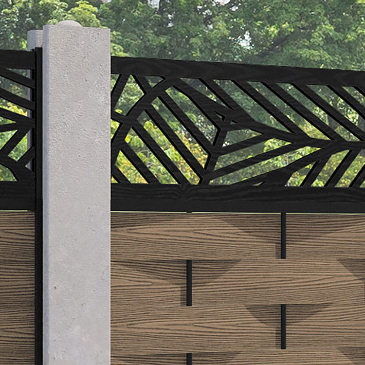 Ripple Habitat Fence Panel - Teak  - for existing concrete posts