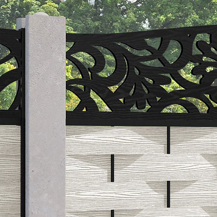 Ripple Heritage Curved Top Fence Panel - Light Stone - for existing concrete posts